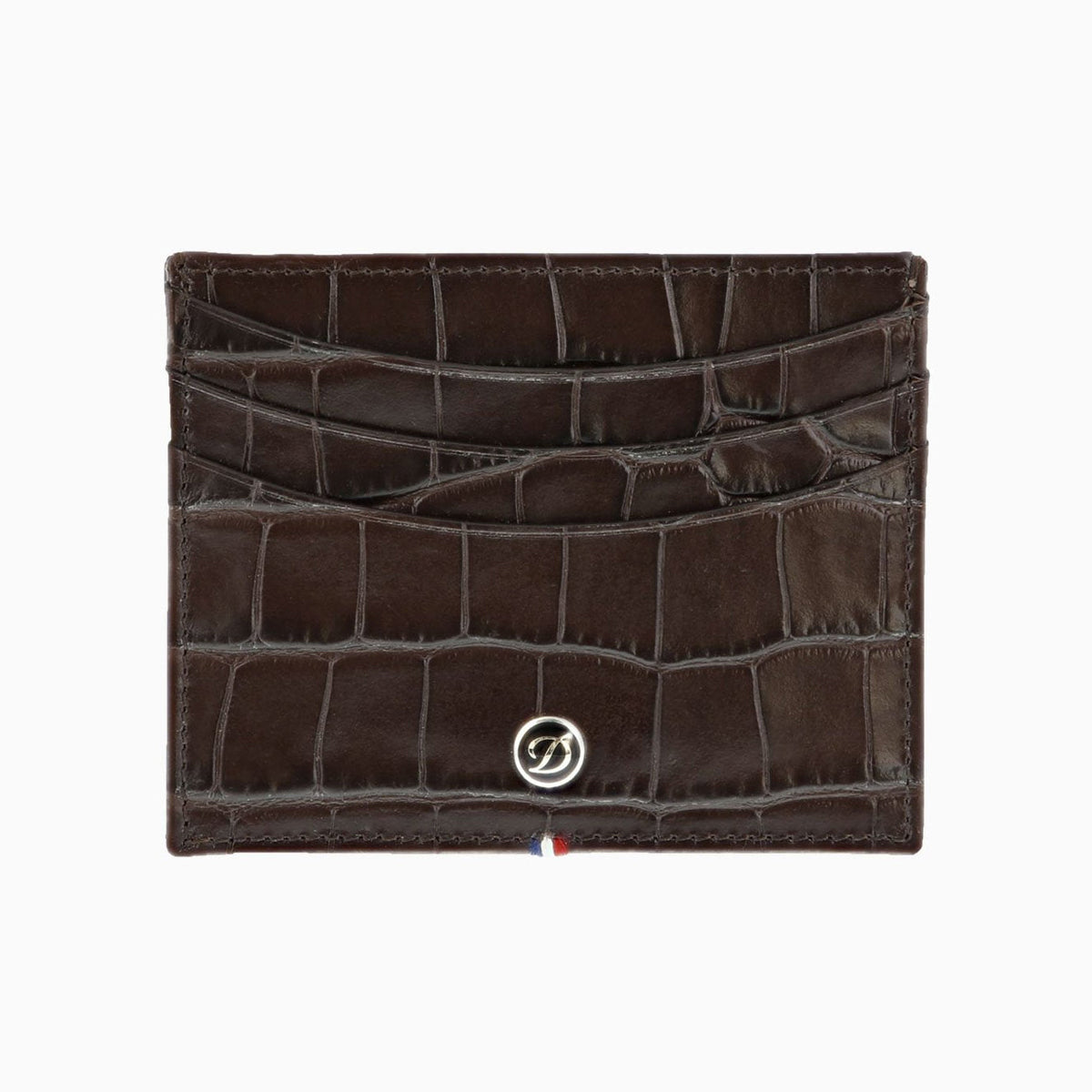 Habanos Specialist Vietnam ACCESSORIES [style_3597390258557] Ví da đựng thẻ vân cá sấu màu nâu đậm hiệu S.T.Dupont (LEATHER CREDIT CARD HOLDER style no 180168).