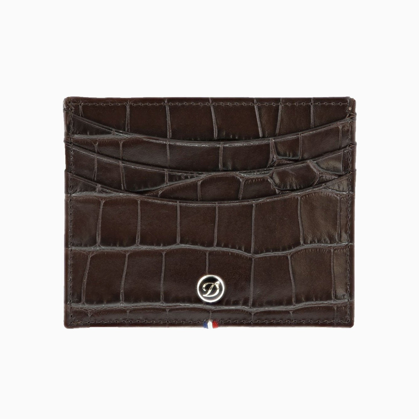 Habanos Specialist Vietnam ACCESSORIES [style_3597390258557] Ví da đựng thẻ vân cá sấu màu nâu đậm hiệu S.T.Dupont (LEATHER CREDIT CARD HOLDER style no 180168).