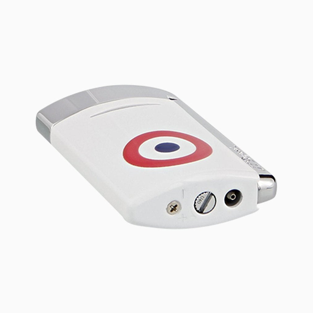 Habanos Specialist Vietnam ACCESSORIES [style_3597390274069] Bật lửa châm Xì Gà màu chrome có hình rosette màu trắng - bên trong không chứa gas - hiệu S.T.Dupont (Lighter without gas style no 010802)