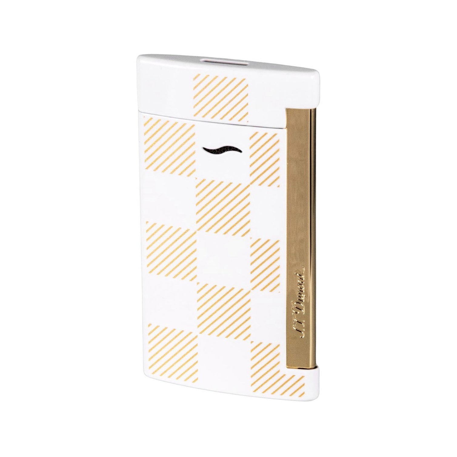 Habanos Specialist Vietnam ACCESSORIES [style_3597390276186] Bật lửa châm Xì Gà màu sọc caro trắng bằng kim loại - bên trong không chứa gas - hiệu S.T.Dupont (Lighter without gas style no 027744)
