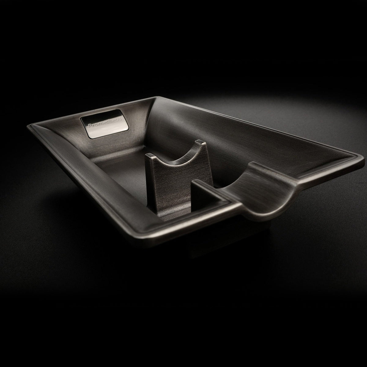 Prometheus ACCESSORIES Prometheus  Antique Chrome Metal Ashtray / Single Groove ASH-METAL/C1.