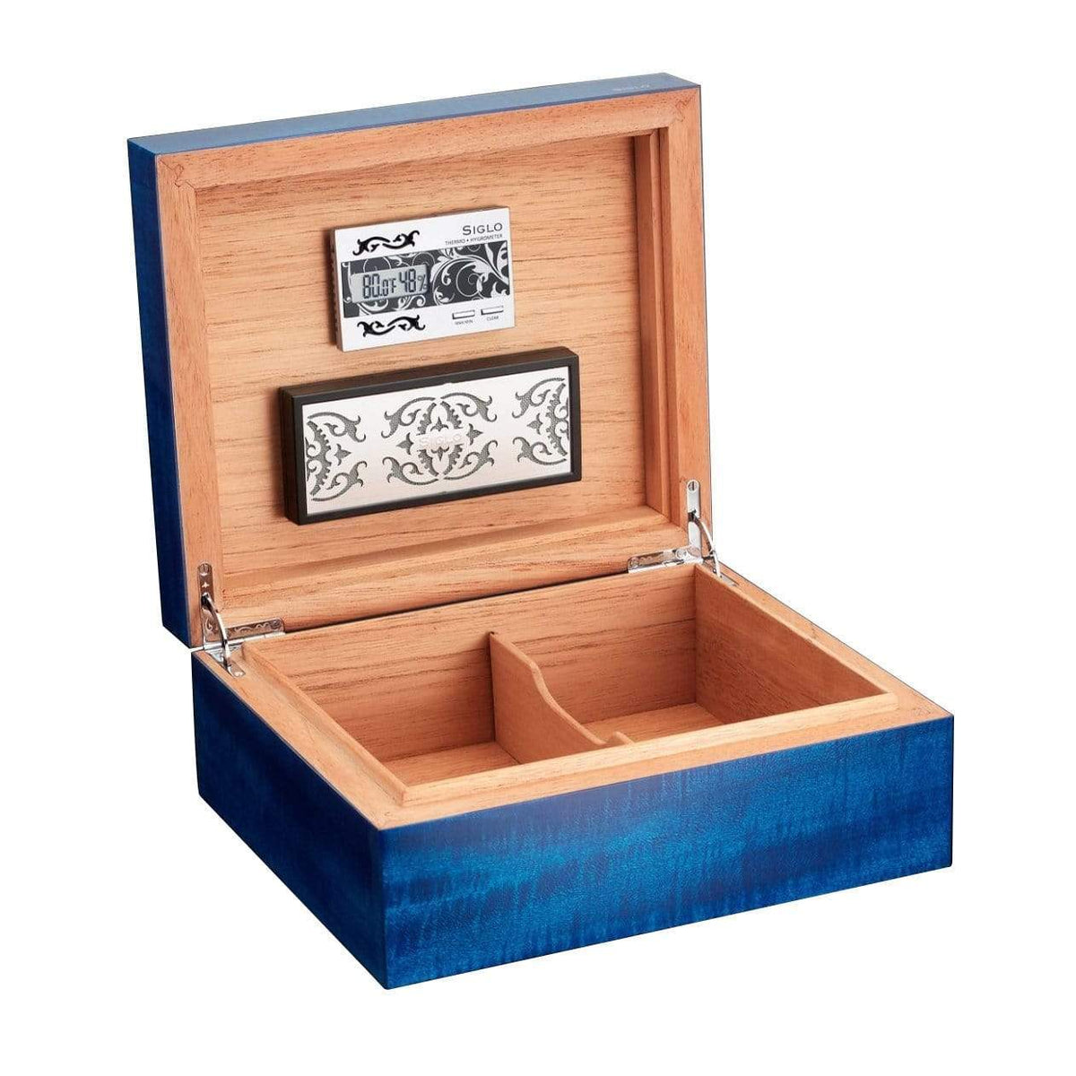 SIGLO ACCESSORIES Blue SIGLO HUMIDOR COBALT BLUE 50
