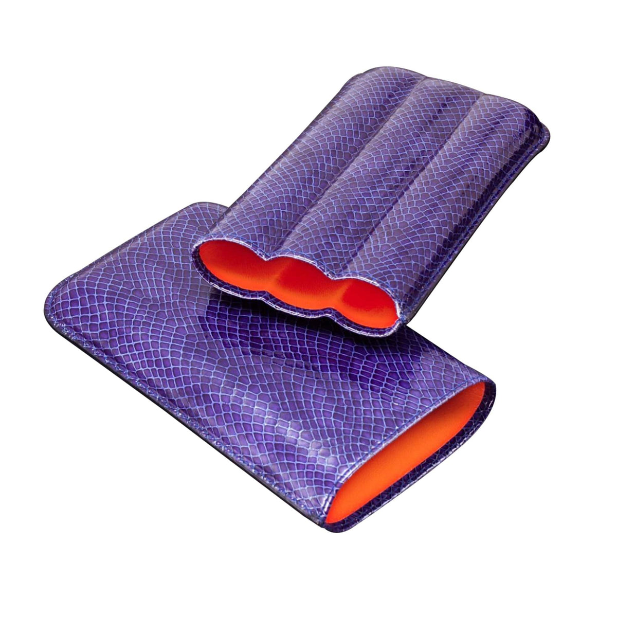 SIGLO ACCESSORIES LIZARD PRINT LEATHER CIGAR CASE